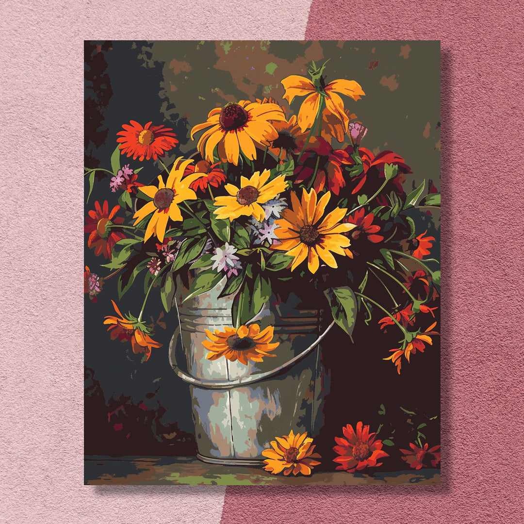 Bucket Of Flowers – Easynumberart