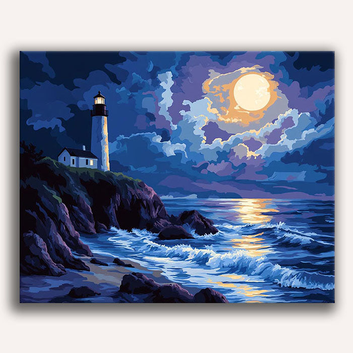 Moonlit Lighthouse – EasyNumberArt