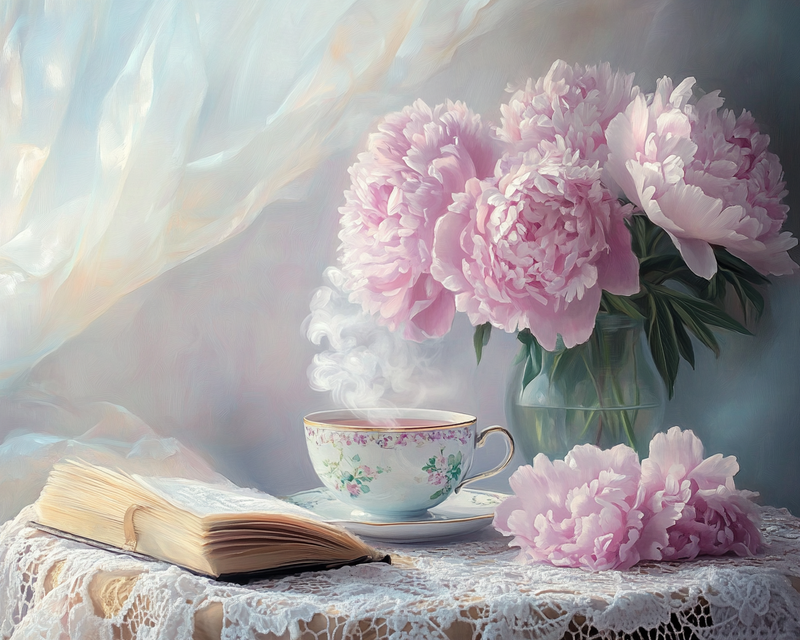 Tea and Peonies