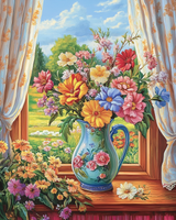 Floral Window View