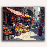 Bustling Market Scene
