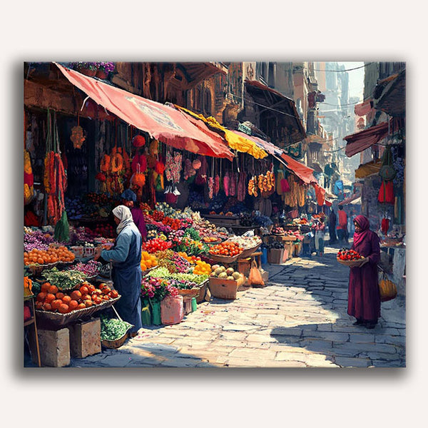 Bustling Market Scene
